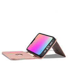 Заредете изображение във визуализатора на галерията – Magnet Card Case case for iPhone 14 Pro flip cover wallet stand pink
