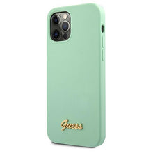 Заредете изображение във визуализатора на галерията – Guess GUHCP12LLSLMGGN iPhone 12 Pro Max 6.7" green/green hardcase Metal Logo Script
