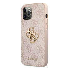 Заредете изображение във визуализатора на галерията – Guess GUHCP12M4GMGPI iPhone 12/12 Pro 6,1" różowy/pink hardcase 4G Big Metal Logo
