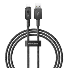 Заредете изображение във визуализатора на галерията – USB cable - Lightning Baseus Unbreakable 2.4A 480Mbps 1m - black
