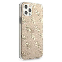 Заредете изображение във визуализатора на галерията – Guess GUHCP12MPCU4GLGO iPhone 12/12 Pro 6,1" złoty/gold hard case 4G Glitter
