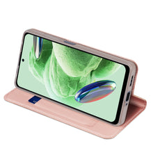 Заредете изображение във визуализатора на галерията – Dux Ducis Skin Pro Case For Xiaomi Redmi Note 12 Pro+ Flip Cover Card Wallet Stand Pink
