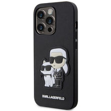 Заредете изображение във визуализатора на галерията – Karl Lagerfeld KLHCP14XSANKCPK iPhone 14 Pro Max 6.7" hardcase black/black Saffiano Karl &amp; Choupette
