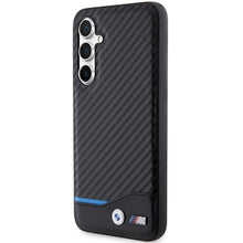 Заредете изображение във визуализатора на галерията – Original Case BMW Leather Carbon BMHCS23FE22NBCK for Samsung Galaxy S23 FE Black
