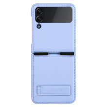 Заредете изображение във визуализатора на галерията – Nillkin Qin Vegan Leather Case for Samsung Galaxy Z Flip 4 cover made of ecological leather stand purple
