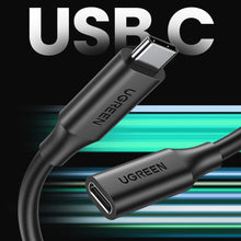 Заредете изображение във визуализатора на галерията – Ugreen cable extension adapter USB C (male) - USB C (female) 100W 10Gb/s 1m black
