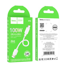 Заредете изображение във визуализатора на галерията – HOCO cable USB to Type C Hyper Power Delivery 100W X96 25cm white
