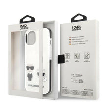 Заредете изображение във визуализатора на галерията – Karl Lagerfeld KLHCP13STPEKCW iPhone 13 mini 5.4" hardcase white/white Karl&amp;Choupette
