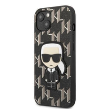 Заредете изображение във визуализатора на галерията – Karl Lagerfeld KLHCP13SPMNIKBK iPhone 13 mini 5.4" hardcase black/black Monogram Ikonik Patch
