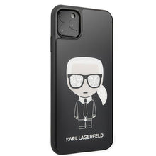 Заредете изображение във визуализатора на галерията – Karl Lagerfeld KLHCN65DLFKBK iPhone 11 Pro Max czarny/black hard case Iconic Karl Glitter
