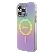 Заредете изображение във визуализатора на галерията – Original Case GUESS IML Iridescent Magsafe hardcase GUHMP15XHITSP for Iphone 15 Pro Max pink
