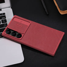 Заредете изображение във визуализатора на галерията – Nillkin Qin Leather Pro Case for Samsung Galaxy S23 Ultra Cover with Flip Camera Cover Black
