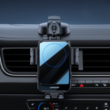 Заредете изображение във визуализатора на галерията – Joyroom induction charger phone holder 15W (dashboard / air vent) black (JR-ZS219)
