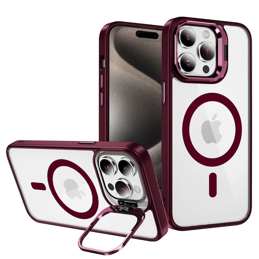 Tel Protect Kickstand Magsafe Case for Iphone 11 burgundy