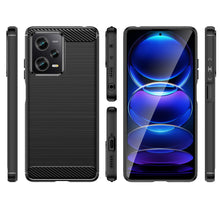 Заредете изображение във визуализатора на галерията – Carbon Case Cover Xiaomi Poco X5 Pro 5G / Redmi Note 12 Pro Flexible Silicone Carbon Cover Black
