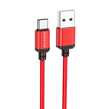 Заредете изображение във визуализатора на галерията – Borofone Cable BX87 Sharp - USB to Type C - 3A 1 metre red
