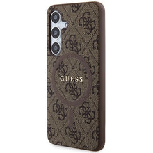 Заредете изображение във визуализатора на галерията – Guess 4G Collection Leather Metal Logo MagSafe Case for Samsung Galaxy S24 - Brown
