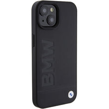 Заредете изображение във визуализатора на галерията – Original Case BMW Leather Hot Stamp BMHCP15SSLLBK for Iphone 15 Black
