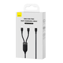 Заредете изображение във визуализатора на галерията – Baseus Flash Series Ⅱ Fast Charging Cable 2in1 USB-C - 2xUSB-C 100W 1.5m black

