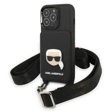 Заредете изображение във визуализатора на галерията – Karl Lagerfeld KLHCP13LSAKHPK iPhone 13 Pro / 13 6.1&quot; Hardcase Saffiano Metal Karl Head
