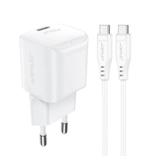 Заредете изображение във визуализатора на галерията – Acefast A77 Mini PD 30W GaN wall charger + USB-C cable - white
