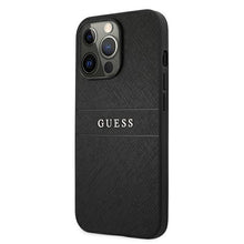 Заредете изображение във визуализатора на галерията – Guess GUHCP13LPSASBBK iPhone 13 Pro / 13 6,1" czarny/black Saffiano Strap
