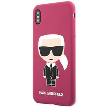 Заредете изображение във визуализатора на галерията – Karl Lagerfeld KLHCPXSLFKFU iPhone X/Xs hardcase fuksja/fushia Silicone Ikonik
