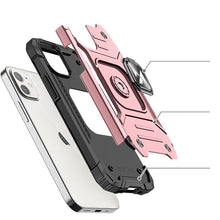 Заредете изображение във визуализатора на галерията – Wozinsky Ring Armor Case Kickstand Tough Rugged Cover for iPhone 12 mini pink
