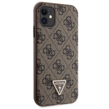 Заредете изображение във визуализатора на галерията – Original Case GUESS hardcase Crossbody 4G Metal Logo GUHCN61P4TDSCPW for Iphone 11/ Xr brown
