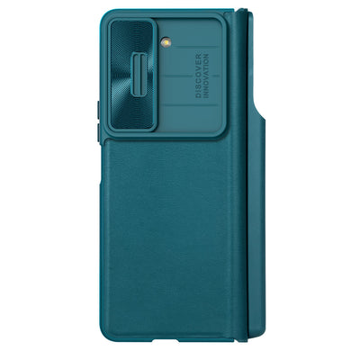 Nillkin Qin Leather Pro Samsung Galaxy Z Fold 5 Leather Flip Case with Camera Cover - Green