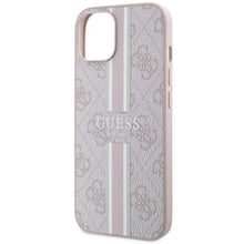 Заредете изображение във визуализатора на галерията – Guess 4G Printed Stripes MagSafe case for iPhone 15/14/13 - pink
