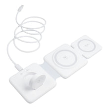 Заредете изображение във визуализатора на галерията – Wireless charger Qi 3in1 15W P14 working with MagSafe white
