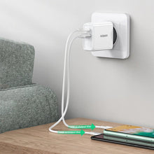 Заредете изображение във визуализатора на галерията – Ugreen CD170 USB-A+USB-C 38W Wall Charger EU plug Black
