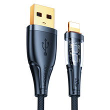 Заредете изображение във визуализатора на галерията – Joyroom fast charging cable with smart switch USB-C - Lightning 2.4A 1.2m black (S-UL012A3)
