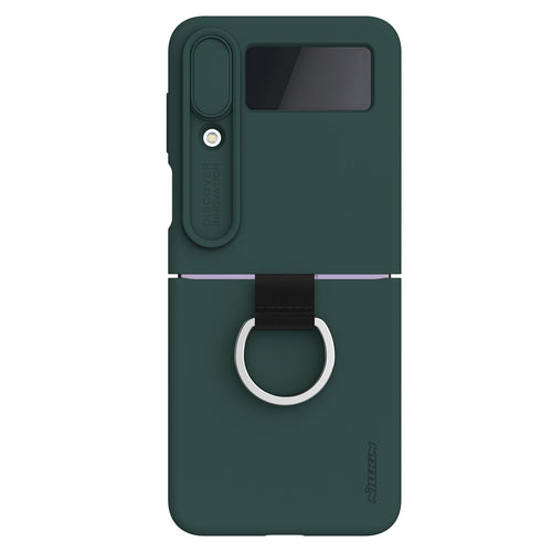 Nillkin CamShield Silky Silicone Case for Samsung Galaxy Z Flip 4 Silicone Cover with Camera Protector Green
