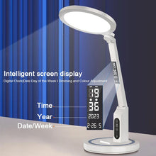 Заредете изображение във визуализатора на галерията – Desktop lamp LED DL-02 wireless with digitial clock white
