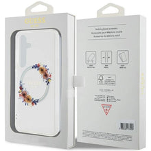 Заредете изображение във визуализатора на галерията – Guess IML Flowers Wreath MagSafe case for Samsung Galaxy S24 - transparent
