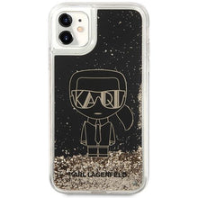 Заредете изображение във визуализатора на галерията – Karl Lagerfeld KLHCN61LGGKBK iPhone 11/ XR black/black hardcase Liquid Glitter Gatsby
