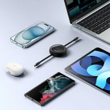 Заредете изображение във визуализатора на галерията – Baseus Free2Draw Mini USB-C - USB-C 100W 1m retractable cable - black
