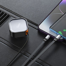 Заредете изображение във визуализатора на галерията – HOCO car charger with telescoping cable Type C + Lightning QC PD 30W NZ13 black
