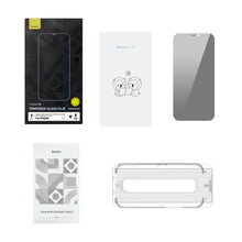 Заредете изображение във визуализатора на галерията – Baseus Privacy Tempered Glass for iPhone 11 / XR Full Screen 0.4mm Privacy Filter Anti Spy + Mounting Kit
