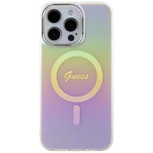 Заредете изображение във визуализатора на галерията – Guess IML Iridescent MagSafe case for iPhone 15 Pro - pink
