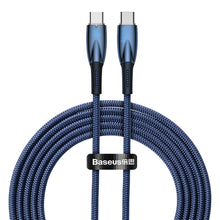 Заредете изображение във визуализатора на галерията – Baseus Glimmer Series cable with fast charging USB-C 480Mb/s PD 100W 2m blue
