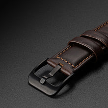 Заредете изображение във визуализатора на галерията – Dux Ducis Leather Strap Strap For Samsung Galaxy Watch / Huawei Watch / Honor Watch (20mm band) Leather Wristband Dark Brown (Business Version)
