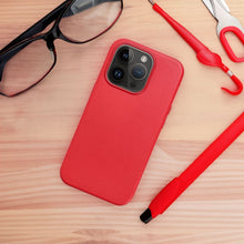 Заредете изображение във визуализатора на галерията – Leather Mag Cover for IPHONE 11 red
