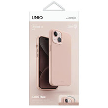 Заредете изображение във визуализатора на галерията – Uniq Lino Hue Magclick Charging case for iPhone 15 - pink
