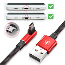 Заредете изображение във визуализатора на галерията – Baseus MVP Double-sided Elbow Type Cable micro USB 1.5A 2M Black (CAMMVP-B01) - TopMag
