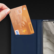 Заредете изображение във визуализатора на галерията – Dux Ducis Skin Pro Case for Google Pixel 7a Flip Card Wallet Stand Black
