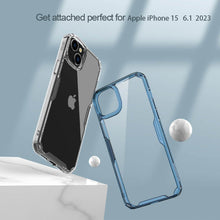 Заредете изображение във визуализатора на галерията – Nillkin Nature Pro TPU Case for Iphone 15 Plus transparent-blue
