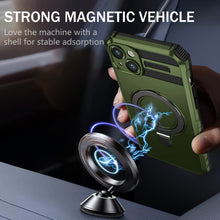 Заредете изображение във визуализатора на галерията – Tel Protect Armor Magsafe Metal Ring Case for Iphone 15 green
